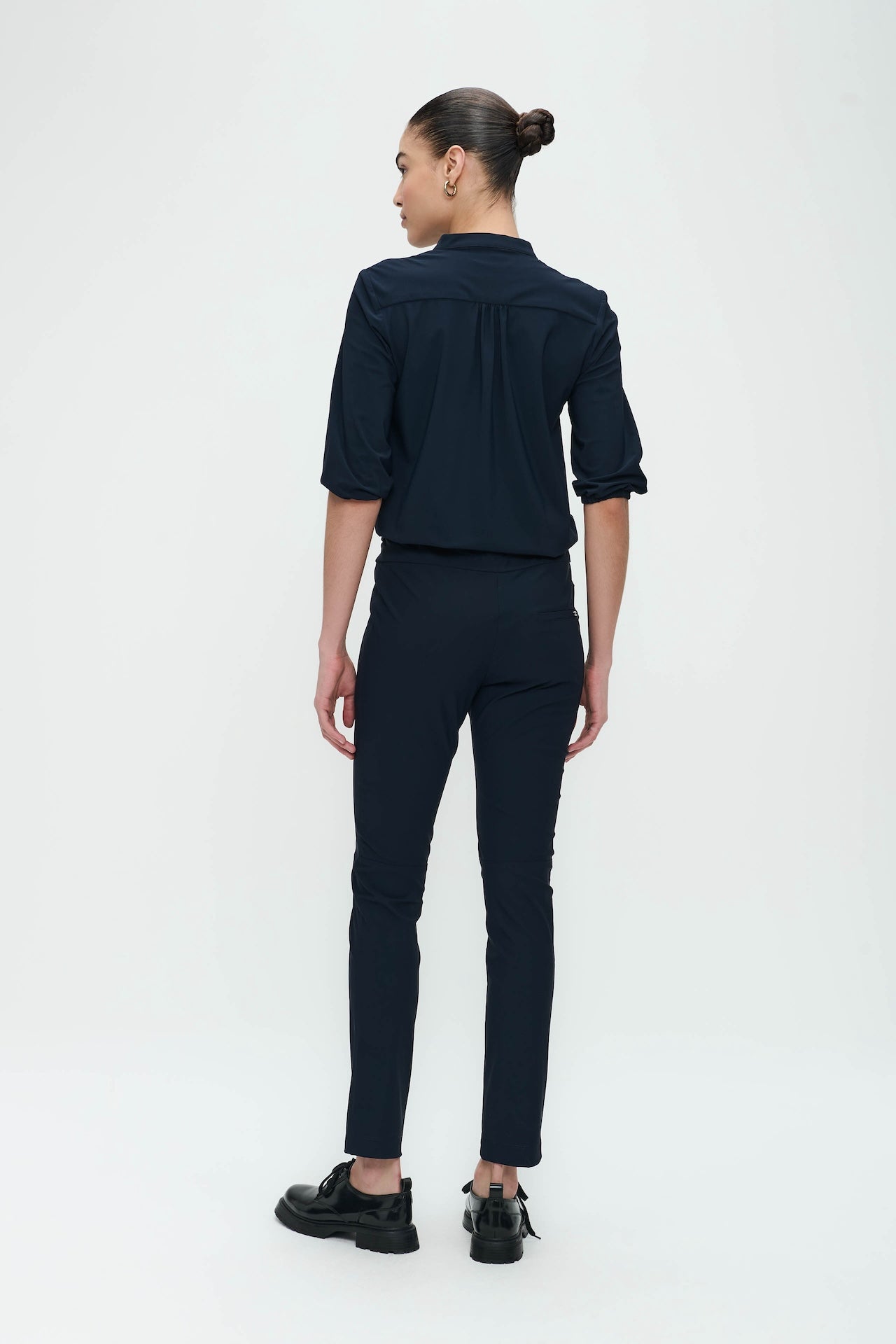 Pantaloni Emma-gamba dritta vestibilità Maglia tecnica | Blu