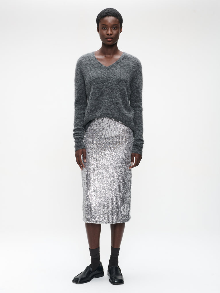 Dionisia sequins skirt uni | Silver Shiny
