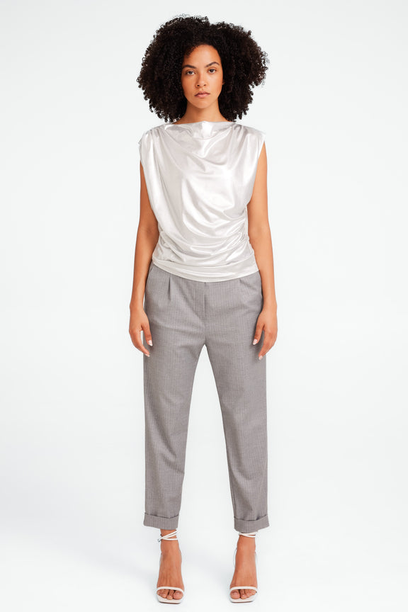 Nelly silver shine foil top | Silver