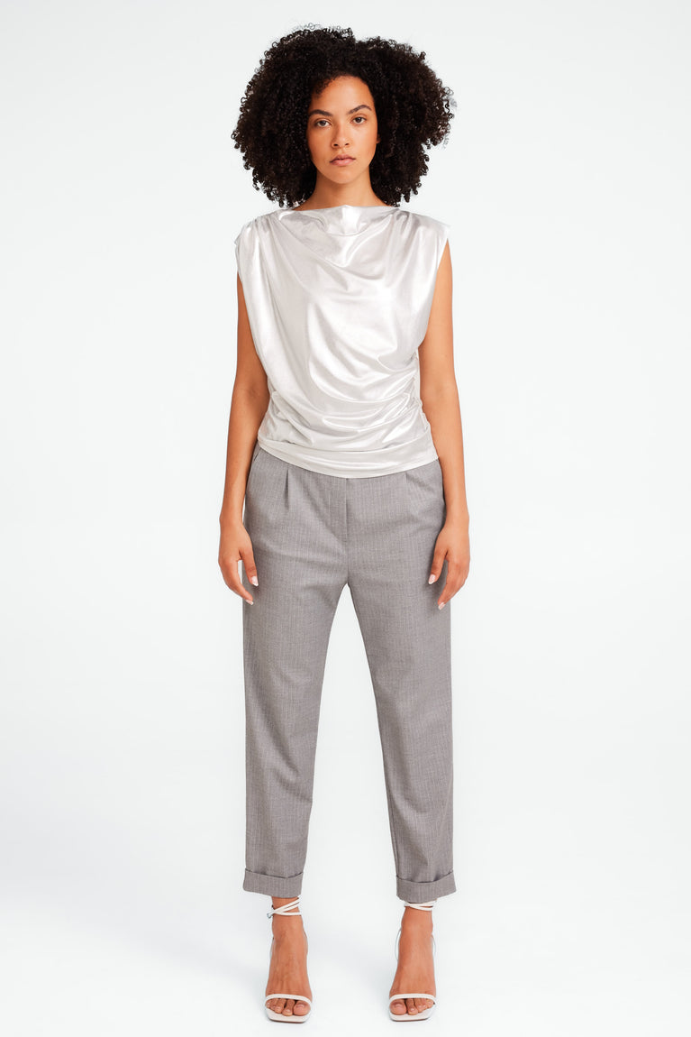 Nelly silver shine foil top | Silver