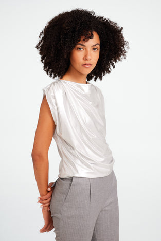 Nelly silver shine foil top | Silver