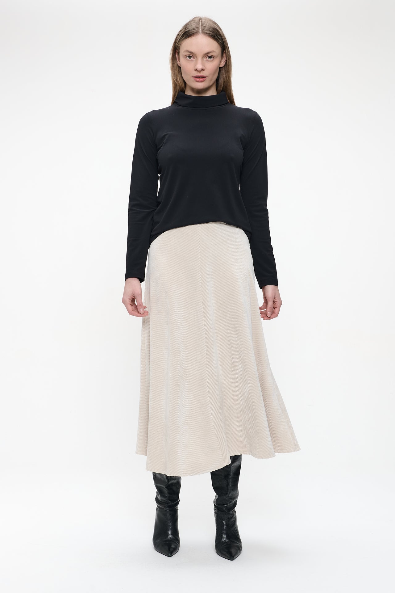 Hilary top brush tech jersey | Black