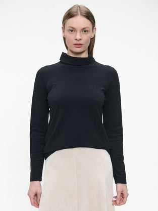 Hilary top brush tech jersey | Black
