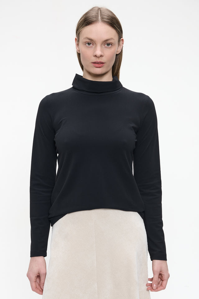 Hilary top brush tech jersey | Black