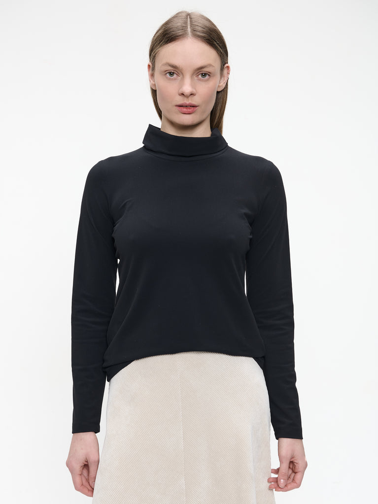 Hilary top brush tech jersey | Black