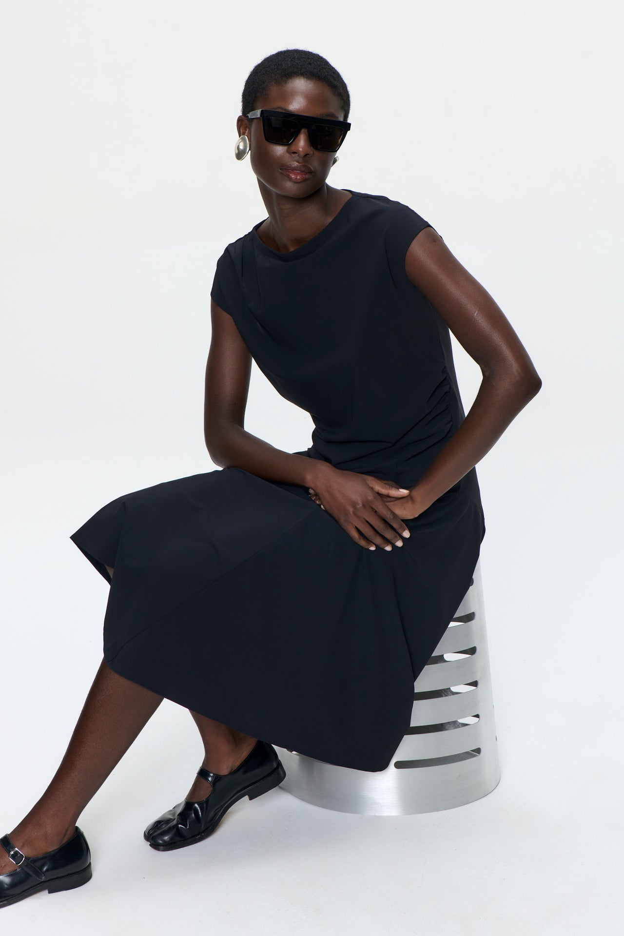 Selin dress technical jersey | Black