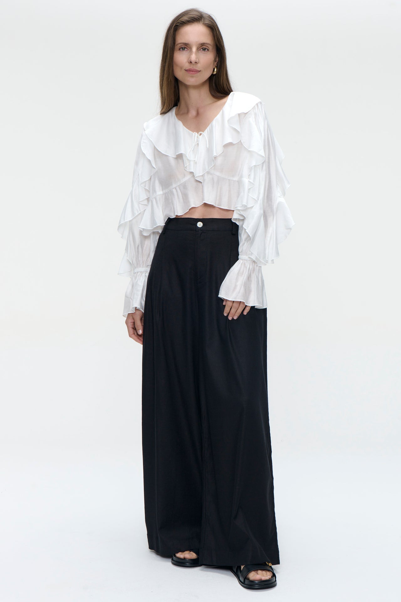 Takara linen mix pants | Black