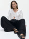 Takara linen mix pants | Black