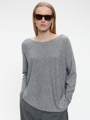 Pullover Cashmere blend 2482 | Dark Grey Melange