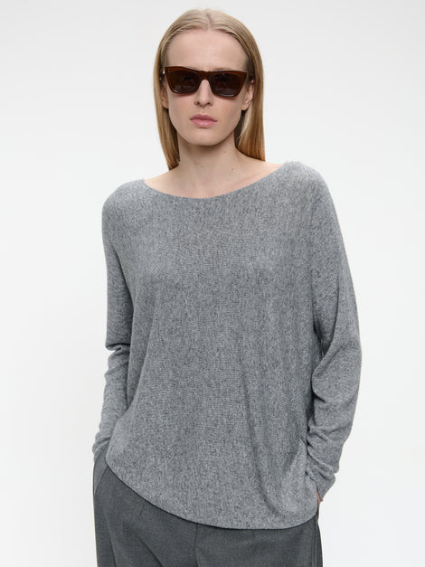 Pullover Cashmere blend 2482 | Dark Grey Melange