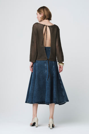 Open-back sweater 2041 | Green