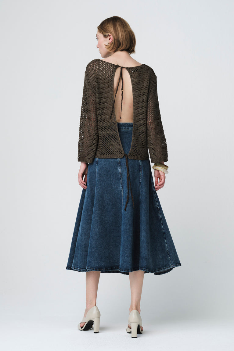 Open-back sweater 2041 | Green