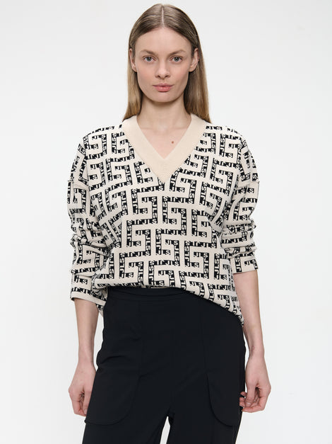 Baker logo pullover | White Black