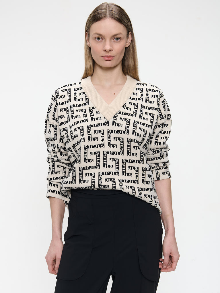 Baker logo pullover | White Black