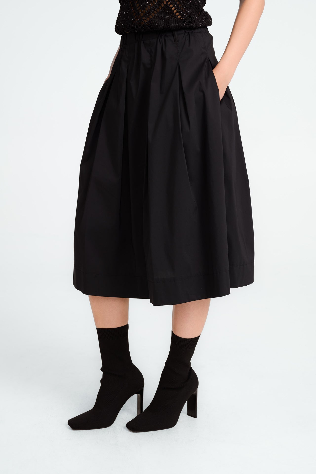 Timy poplin skirt | Black