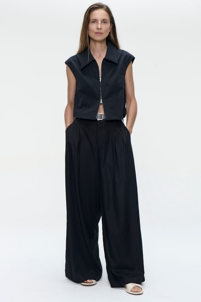 Emiko taffeta jacket | Black