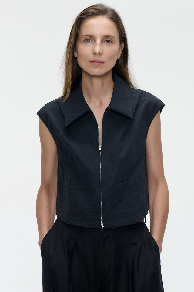 Emiko taffeta jacket | Black