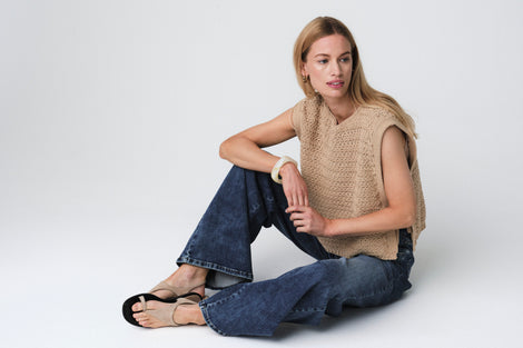 Open cotton Vest 2017 | Beige