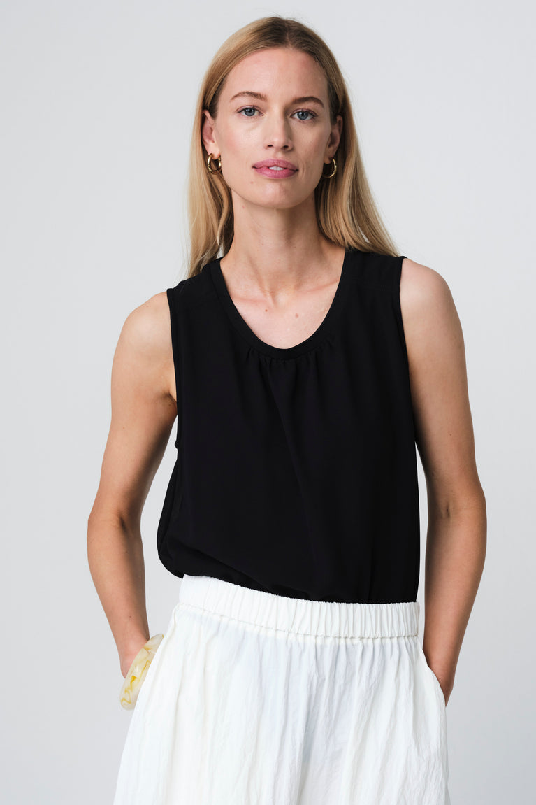 Gini viscose cotton top | Dark Blue