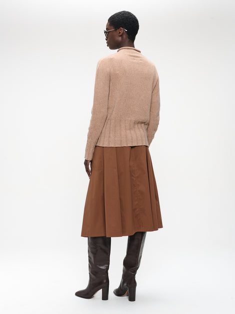 Raffaele poplin skirt | Camel