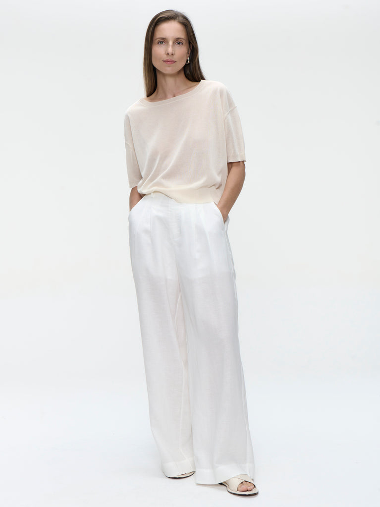 Fine Viscose Top 26011 | Ecru