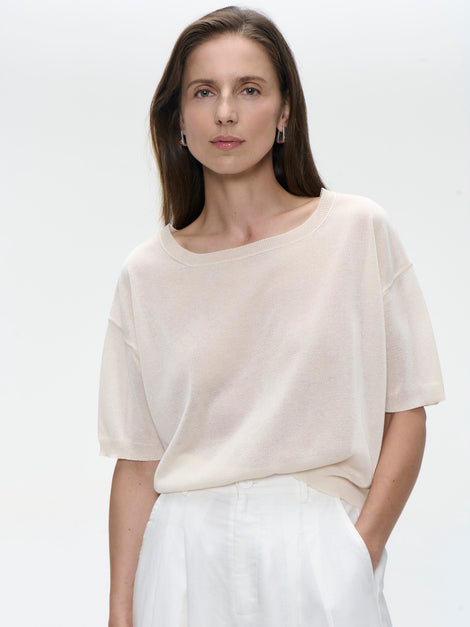 Fine Viscose Top 26011 | Ecru