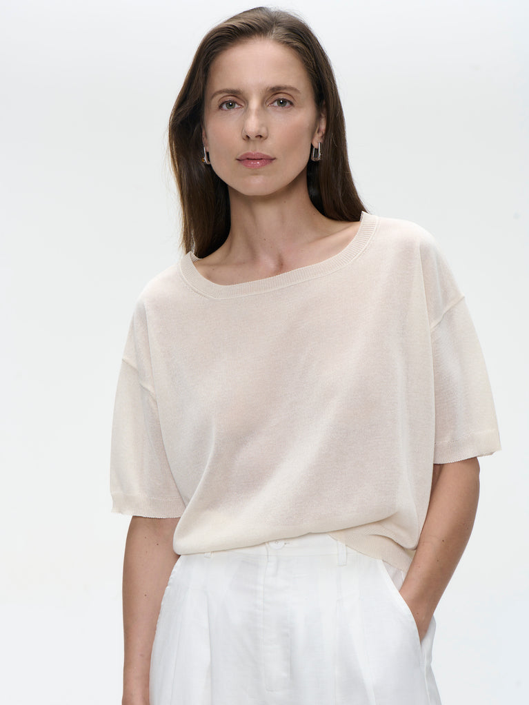 Fine Viscose Top 26011 | Ecru