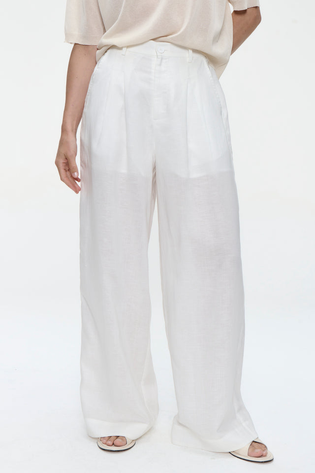 Hamako linnen mix pants | Off White
