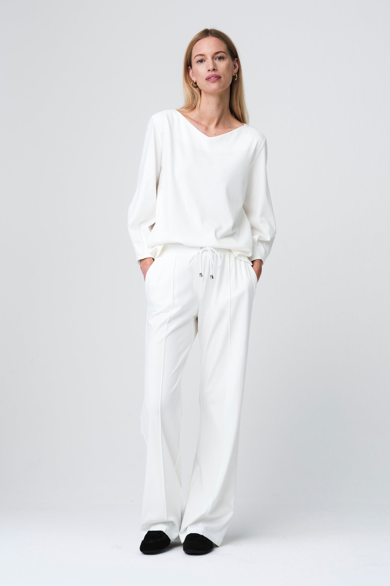 Elvio pants soft Punto Milano jersay | Panna