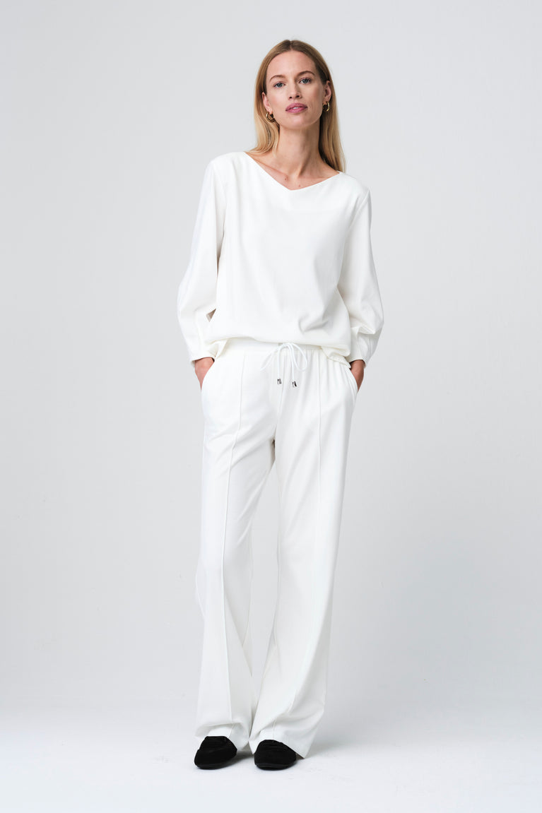 Elvio pants soft Punto Milano jersay | Panna