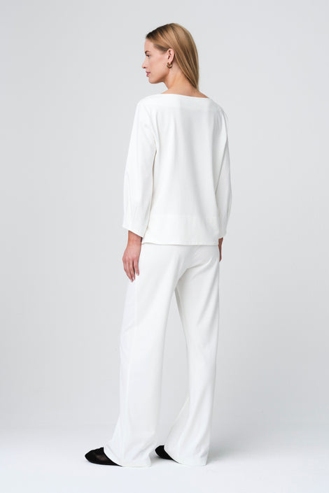 Elvio pants soft Punto Milano jersay | Panna