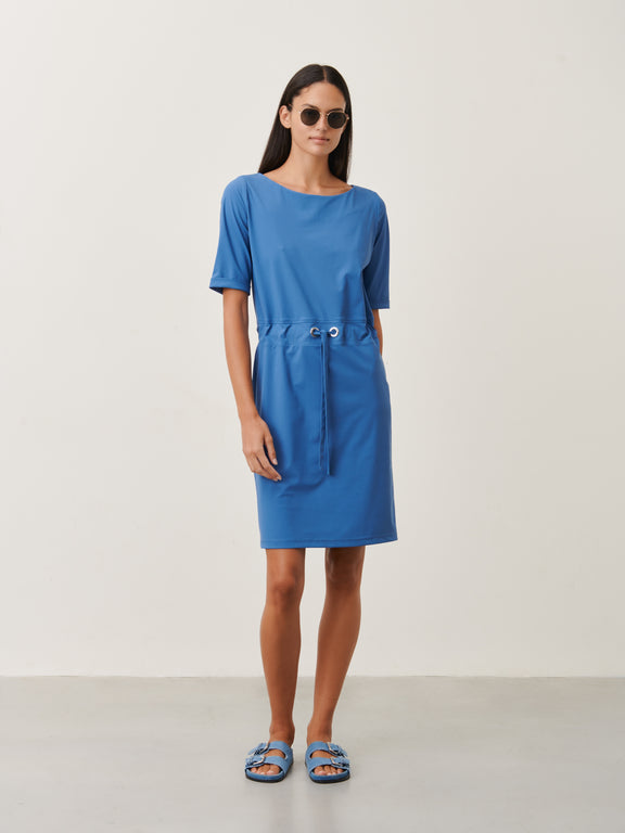 Lea Dress Technical Jersey | Mid Blue