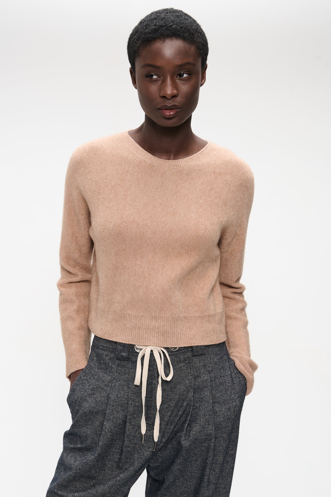 Pullover seamless viscose NB2167 | Beige Melange