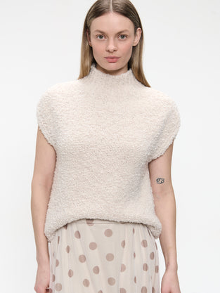 Coarse Boucle vest | Off White