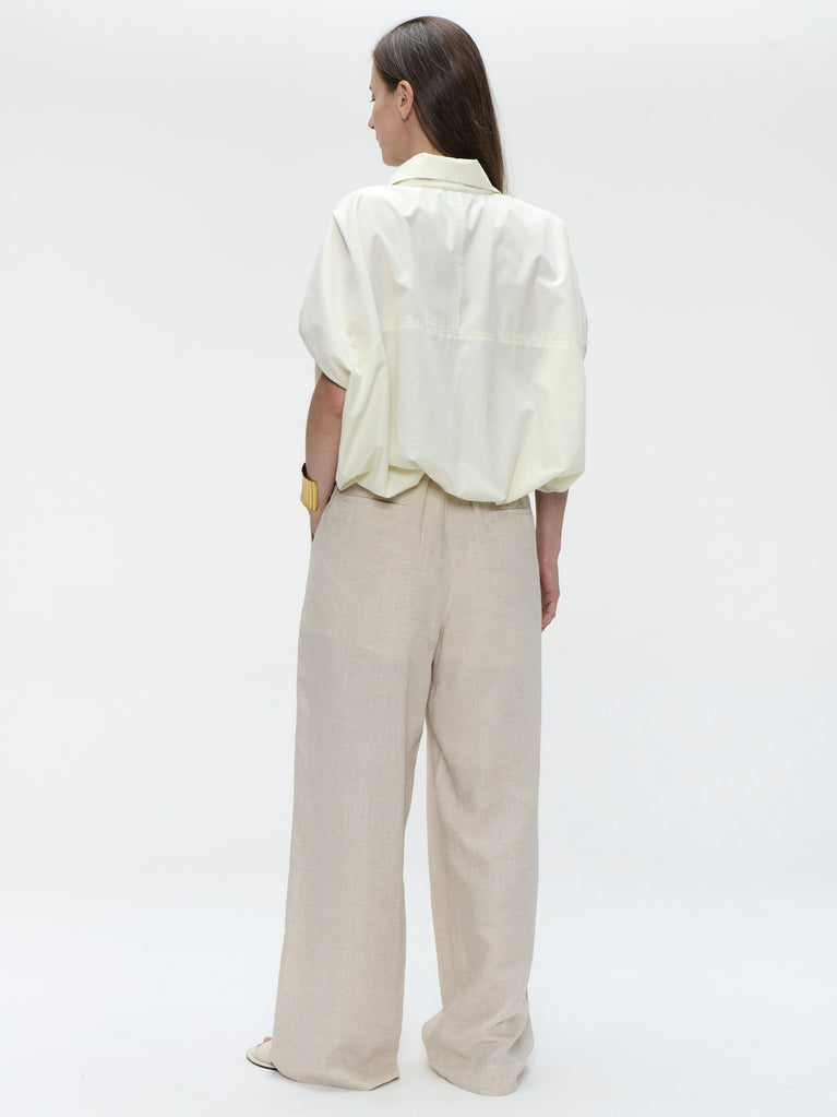 Hamako linnen mix pants | Beige