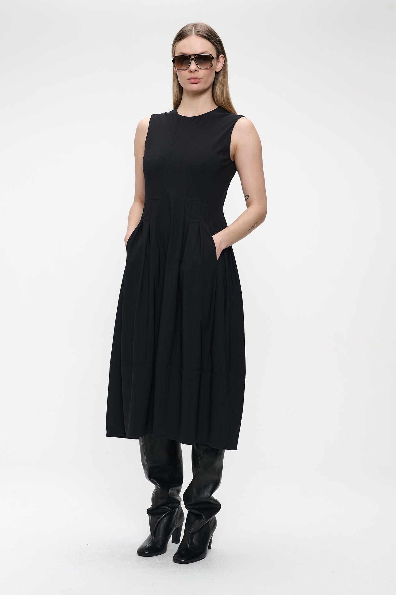 Heide dress technical jersey | Black