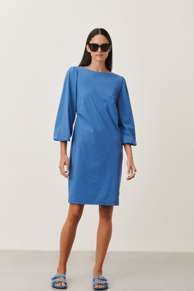 Silke Dress Technical Jersey | Mid Blue