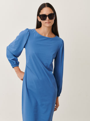 Silke Dress Technical Jersey | Mid Blue