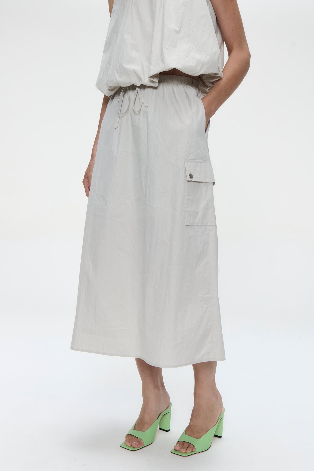 Oki cotton skirt | Light Grey