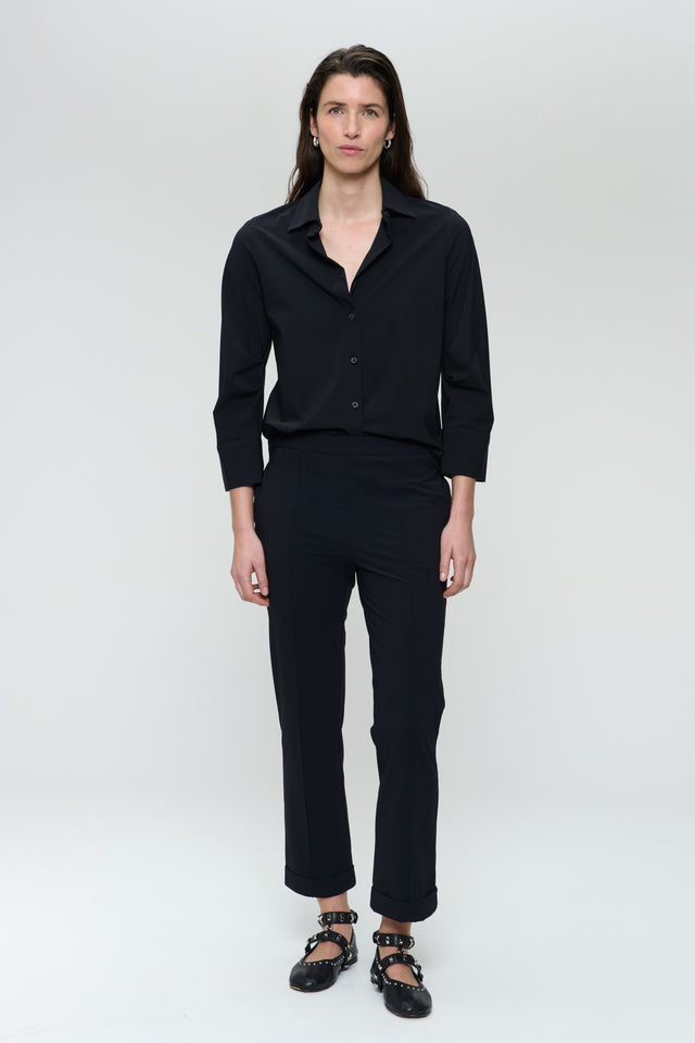 Iva stretch technical jersey blouse | Black