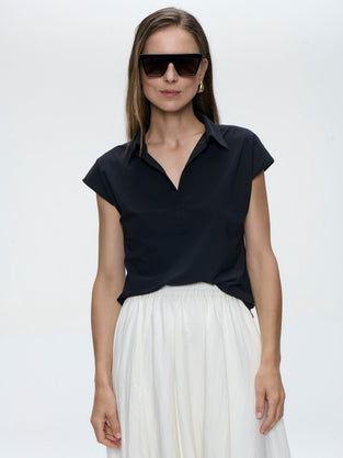 Kitty top technical jersey | Black