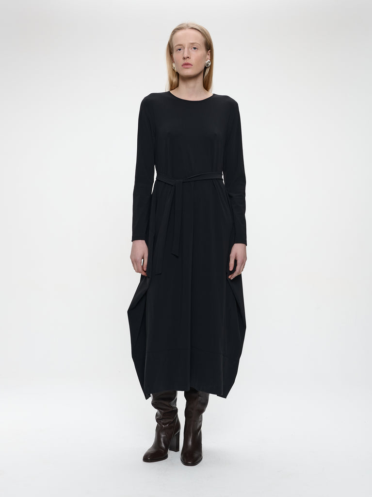 Isabel dress LS technical jersey | Black