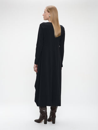 Isabel dress LS technical jersey | Black