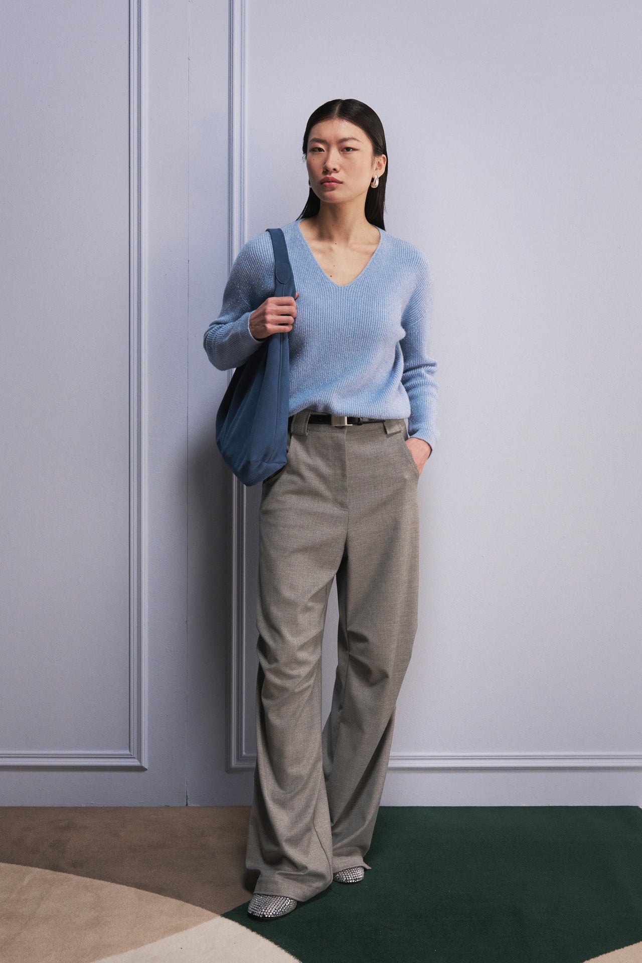 Pullover shiny viscose NB2470 | Light Blue