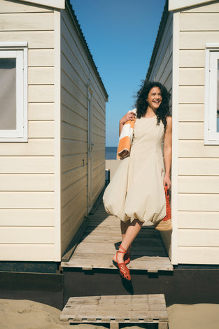 Satomi taffeta dress | Beige