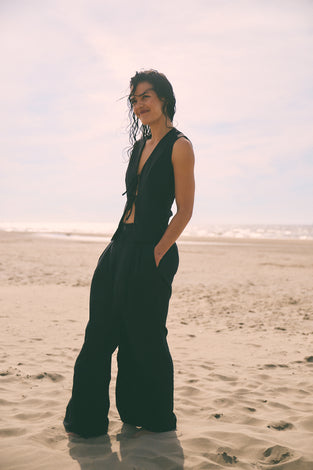 Takara linen mix pants | Black