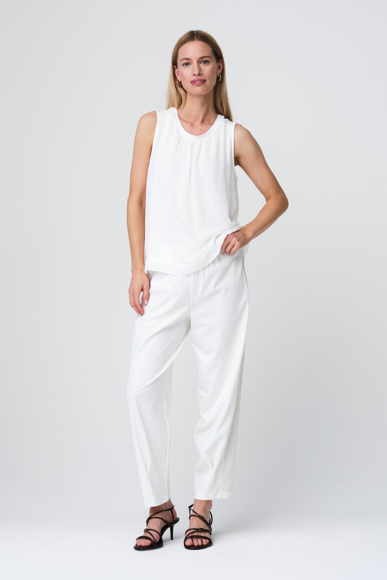 Gini viscose cotton top | Off White