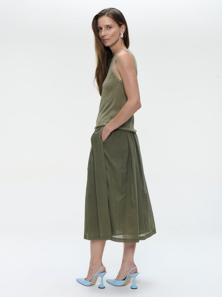 Alle voile cotton skirt | Green