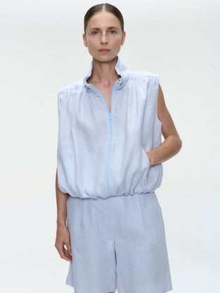 Rin linnen vest | Light blue