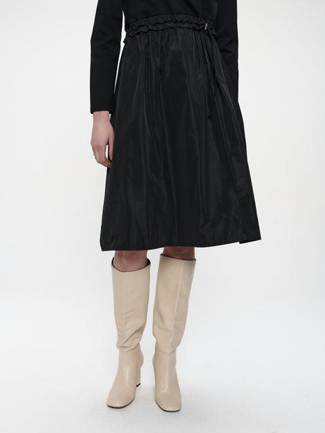 Ester mix cotton taffeta dress | Black